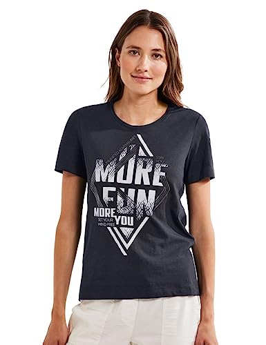 Cecil Damska koszulka z krótkim rękawem z nadrukiem, niebieski, M