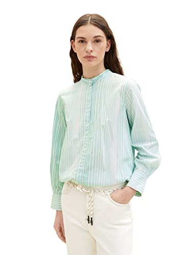 TOM TAILOR Damski Bluzka 1035262, 31129 - Green Gradient Stripe, 40