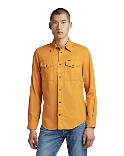 G-STAR RAW Męska koszula Slim Men's Marine Shirt, żółta (Dull Yellow gd 7647-D849), L, Żółty (Dull Yellow Gd 7647-d849), L