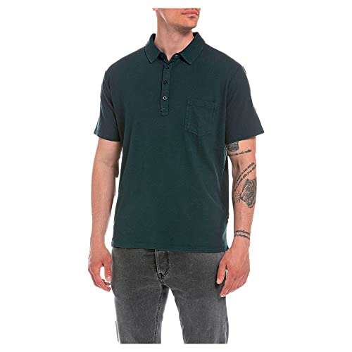 Replay Męska koszula polo M6456, 135 zielona, 3XL, 135 zielony, 3XL