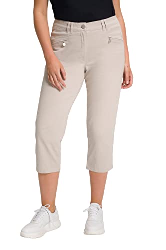 Ulla Popken Damskie spodnie Basic Mony, długość do łydek, Facelift, kram, 32W / 32L