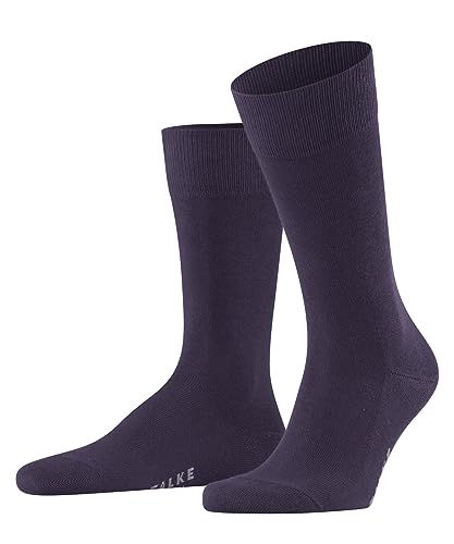 FALKE Mężczyźni Family M SO Zrównoważona Bawełna jednokolorowe 1 Para, Fioletowy (Amethyst 8635), 43-46