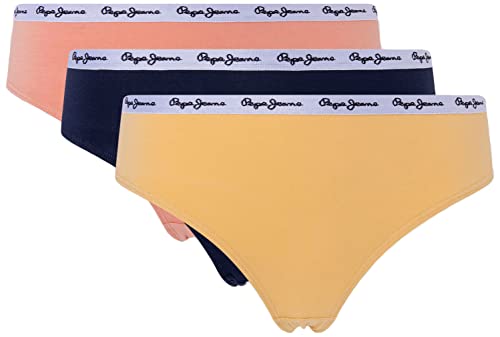 Pepe Jeans Damskie klasyczne stringi 3P w stylu bikini, żółte, XS (opakowanie 3 szt.), ŻÓŁTY, XS