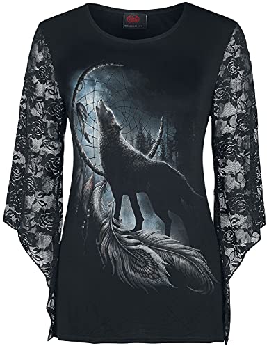 Spiral - from Darkness - Top z koronką w kolorze różowym, Czarny, XXL