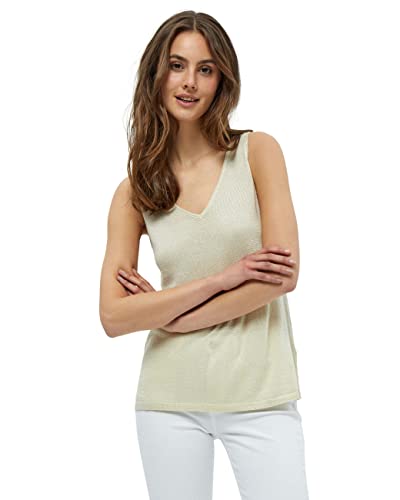 Minus Damski top z dzianiny Carli, cytrynowy Sorbet Lurex, L