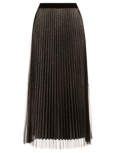ApartFashion Damska spódnica plisowana, czarno-srebrna, normalna