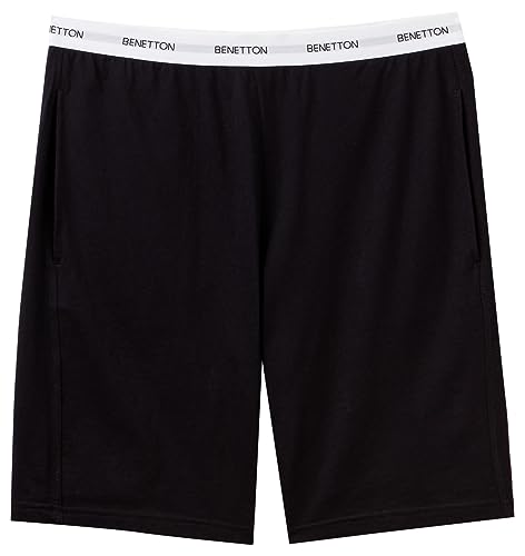 United Colors of Benetton Spodnie męskie piżamy, Czarny 100, L