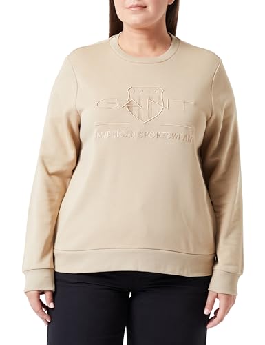 GANT Damska bluza Reg Tonal Shield C-Neck Sweat, khaki (Dark Khaki), M