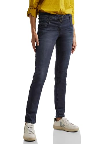 Cecil Damskie spodnie jeansowe Loose, Niebieski, czarny, Random Wash, 28W / 32L