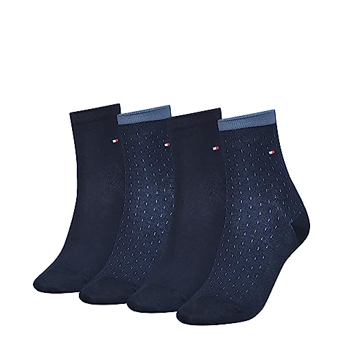 Tommy Hilfiger Damskie krótkie skarpety (4 sztuki), grantowy, 35-38 EU
