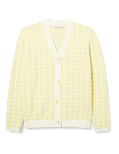ONLY CARMAKOMA Women's CARVEG L/S dekolt w serek kardigan, Tofu/Pattern: Lemon MERENGE, L-50/52