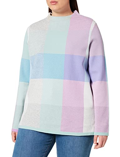 Gerry Weber Edition Sweter damski z żółwiem, Zielony/szary w kratkę, 70