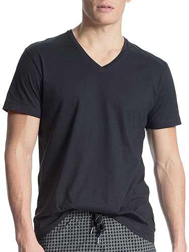 CALIDA Męski t-shirt Remix Basic z dekoltem w serek, Dark Sapphire, 58/60 PL