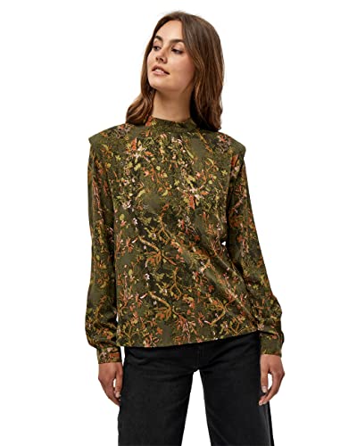 Minus Lela Bluzka damska, 9334 Dark Olive Flower Print, 40