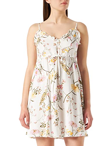 VERO MODA Damska sukienka Vmeasy Short FRL Strap Dress WVN Ga, Snow White/Aop:mille, L