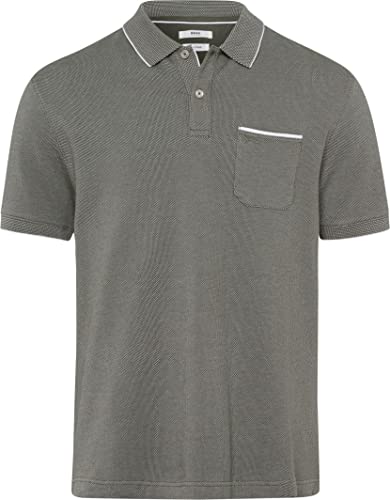 BRAX Męska koszulka polo Paddy PIQUÉ w sportowym stylu dwukolorowym, oliwkowa, rozmiar L, oliwkowy, L