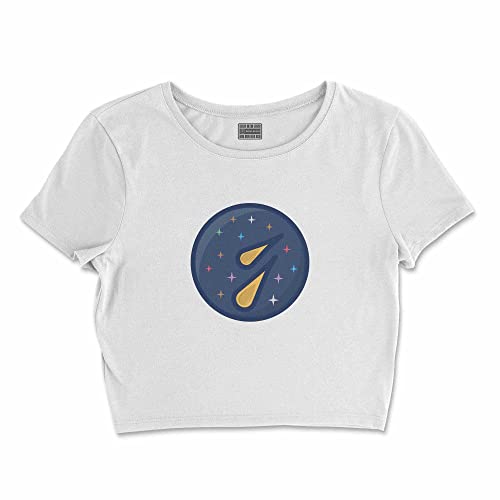 Bona Basics, Damski T-shirt basic, z nadrukiem cyfrowym, 100 bawełny, biały, swobodny, damski top, rozmiar: XL, biały, XL