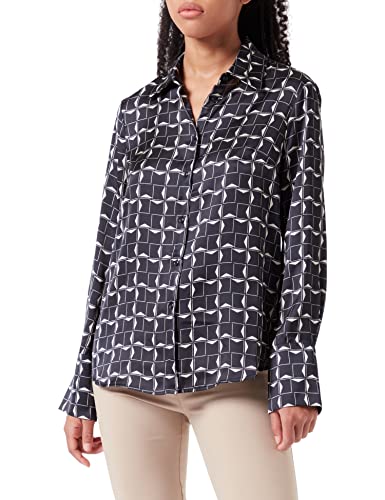 Sisley Damska koszulka 5V82LQ025, czarno-biała 66Y, XS
