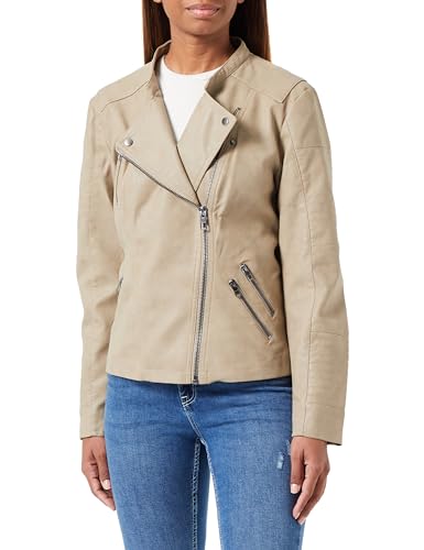 Bestseller A/S ONLAVA Faux Leather Biker OTW NOOS kurtka damska, Weathered Teak, 46, Weathered Teak, 46