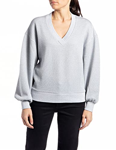 Replay Bluza damska W3644A, 270 srebrna, L