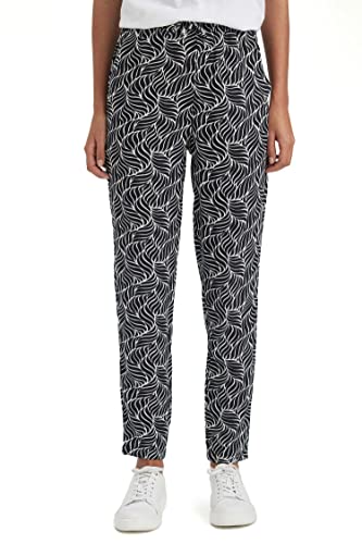 DeFacto Damskie spodnie do biegania z dzianiny na co dzień – standardowy krój, spodnie do joggingu, damskie spodnie do joggingu, dres do joggingu, czarny melanż, 46