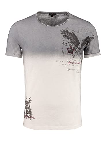 KEY LARGO Męski T-shirt Melrose Hill Round, srebrny (1107), XL