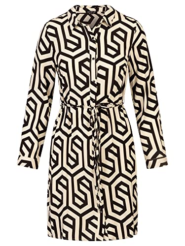 APART Fashion Sukienka damska z czystej wiskozy, beżowy czarny, 38