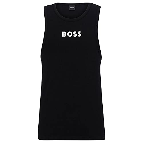 BOSS Męski tank top STMT Vest, czarny, S, czarny, S