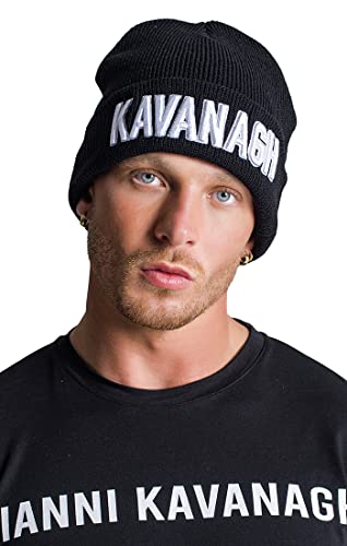 Gianni Kavanagh Męska czapka typu beanie Kavanagh, rozmiar uniwersalny, czarny, jeden rozmiar