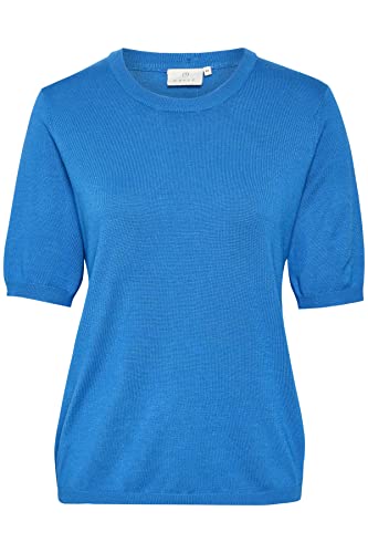 Kaffe damski sweter sweter z dzianiny krótki rękaw, francuski niebieski, XXL