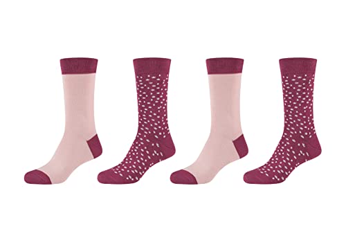 Camano 1102057000 - damskie skarpety ca-soft wild dots 4 pary, damskie rozmiar 39/42, Damson, 39 EU