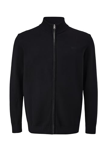 s.Oliver Sales GmbH & Co. KG/s.Oliver Męska kurtka z dzianiny ze stójką i kołnierzem, czarny, 5XL
