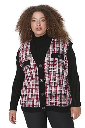 TRENDYOL Damska spódnica z dekoltem w serek, w kratkę, różne kolory, XL, Multi-Color, XL