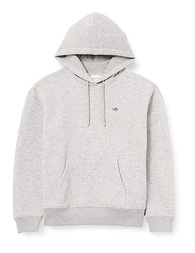 GANT Damska bluza z kapturem Rel Shield, jasnoszary melanżowy, S