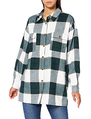 Noisy may Damska koszula o luźnym kroju, Blanc De Blanc/Checks:navy B/Ponderosa P/Rosin, XS