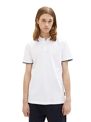TOM TAILOR Denim Męska koszulka polo, 20000-biała, S 1038464, 20000 – biały, S