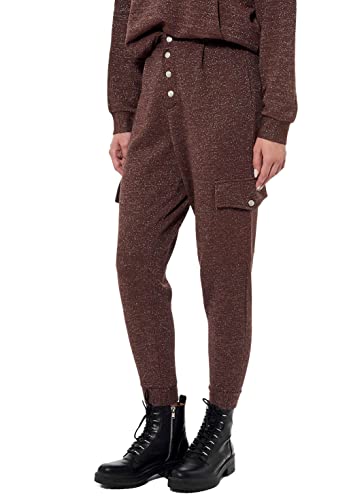 KAPORAL Damskie spodnie do biegania z rowkiem, model Fend-Kolor: czarny-rozmiar XL, Ganach, M