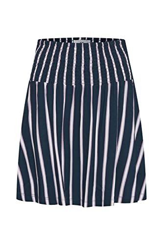 ICHI IHLISA SK7 damska spódnica krótka spódniczka mini z nadrukiem na całej powierzchni Regular -Fit, Total Eclipse Stripe (201164), S