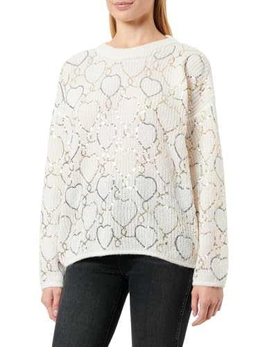 faina Damski Fashion Love Cekinowy kardigan z dzianiny WOLLWEISS rozmiar XS/S, biały (wollweiss), XL