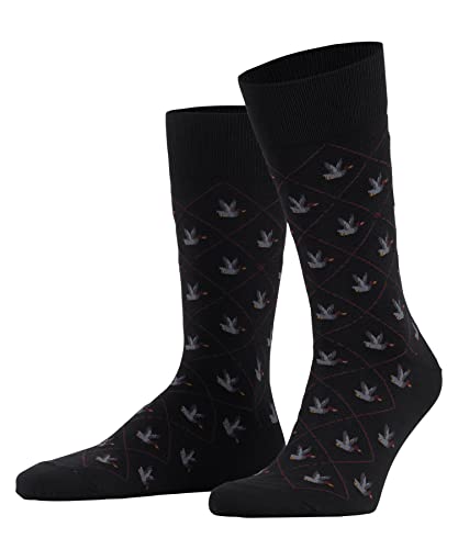 Burlington Męski Duck zrównoważona bawełna biologiczna półwysoka ze wzorem 1 para skarpet, czarny (Black 3000), 40-46
