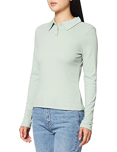 NA-KD Buttoned Collar Top Koszula damska, jasnozielony, XXL