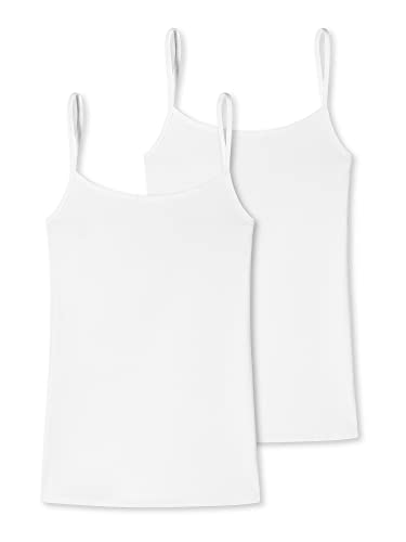 Schiesser Damska Bielizna Spaghettitop 2-Pak, Biała, L, Biały, L