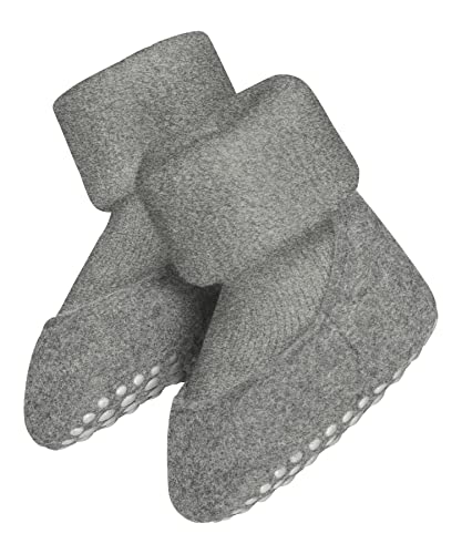 FALKE Uniseks - niemowlęta Kapcie Baby Cosyshoe B HP Wełna Dziewicza z wypustkami na podeszwie 1 Para, Szary (Light Grey 3400), 15-16 (1-3 miesiące)
