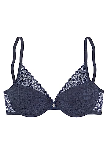 s.Oliver Damski biustonosz push-up, ciemnoniebieski, 75C