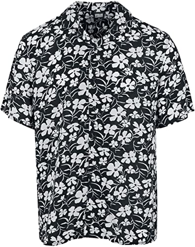 Urban Classics Men Viscose AOP Resort Shirt, koszula męska, dostępna w wielu różnych kolorach, rozmiary XS-5XL, Whiteflower, M