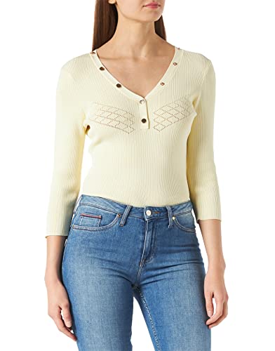 Morgan Damski sweter z rękawami ¾ FINE Gauge, jaune paille, L