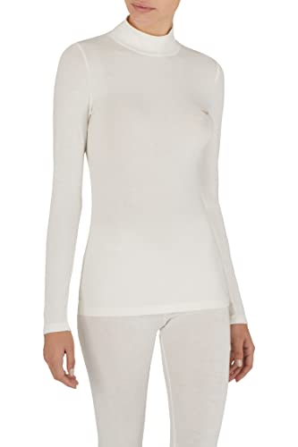 Emporio Armani Damska koszulka z długim rękawem Essential Studs Stock Neck, Blady Krem, L
