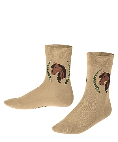 FALKE Unisex dziecięce skarpety Horse, bawełna, 1 para, beżowy (Desert 4710), 39-42