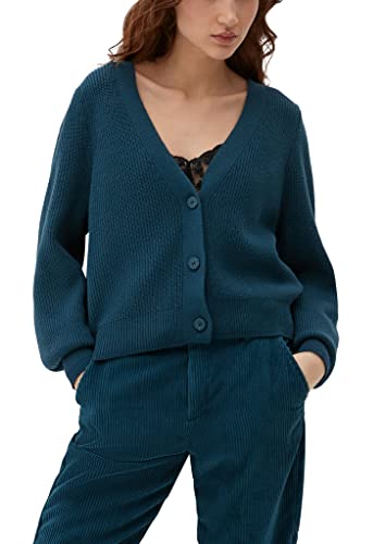 Q/S by s.Oliver Damska kurtka z dzianiny, niebiesko-zielona, XL, Niebieski zielony, XL