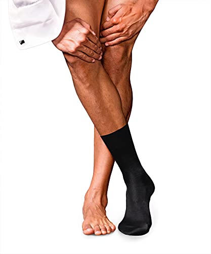 FALKE Mężczyźni Skarpety No. 15 M SO Najlepsza Bawełna Supima jednokolorowe 1 Para, Czarny (Black 3000), 45-46